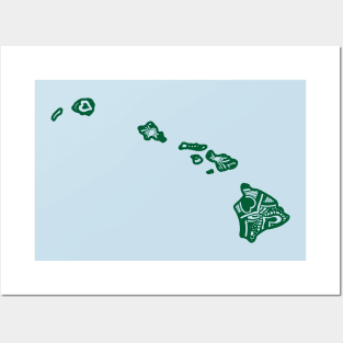 Green Hawaii State Gift Mandala Yoga HI Art Posters and Art